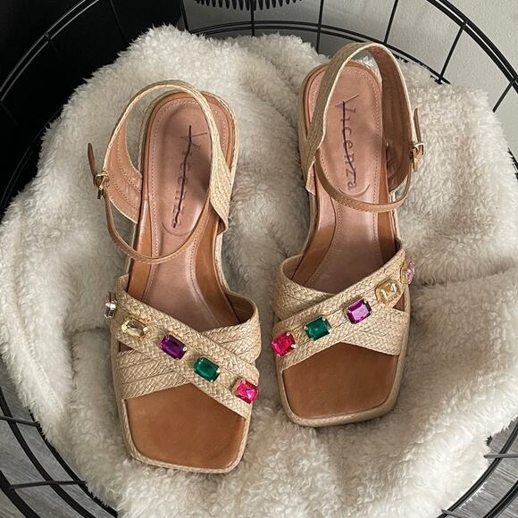 Anthropologie Vicenza Jeweled Summertime Heels - Picture 2 of 7